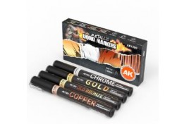 AK1300 Metallic Marker Pen Set- Chrome, Gold, Old Bronze & Copper